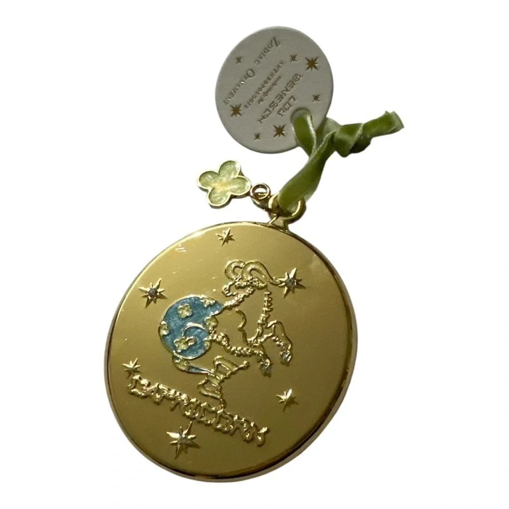 Anthropologie Lou Benesch Zodiac Ornament Gold Plated 